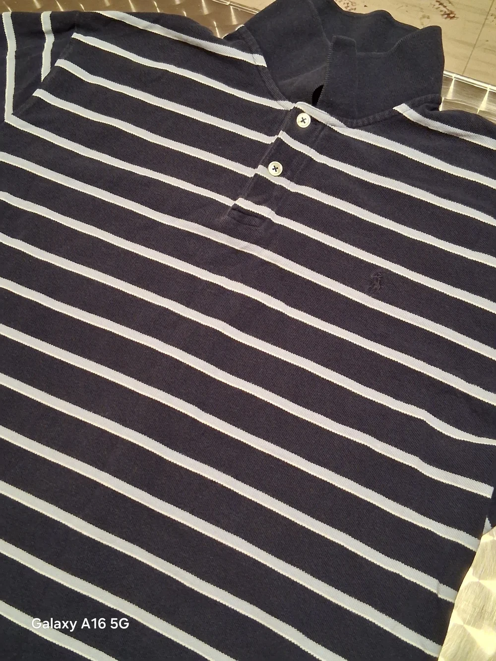 Polo by Ralph Lauren Navy and White Striped Men’s Polo